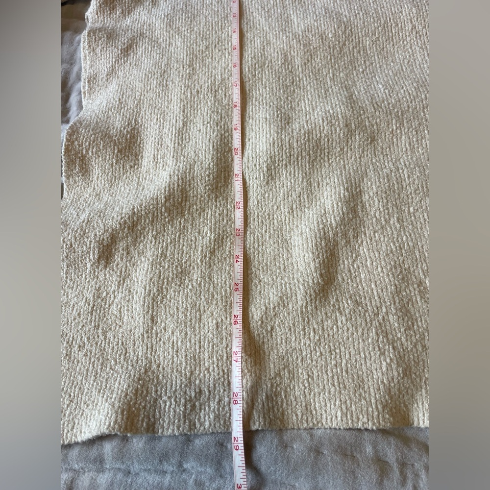 LAUREN MANOOGIAN Rib V Neck Pullover Boxy High Low Cropped Back Hem Iconic 2 M - Picture 13 of 16